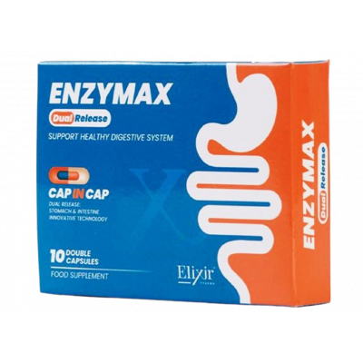 ENZYMAX DUAL RELEASE CAP IN CAP FOOD SUPPLEMENT 10 DOUBLE CAPSULES
